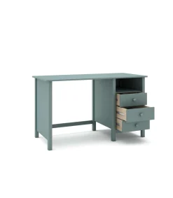 Mesa de estudio 3 cajones Maxi acabado verde petróleo, 74cm(alto) 120cm(ancho) 54cm(fondo)