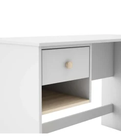 Mesa de estudio modelo Dylan acabado blanco/cera blanca, 110cm(ancho) 75cm(altura) 55cm(fondo)