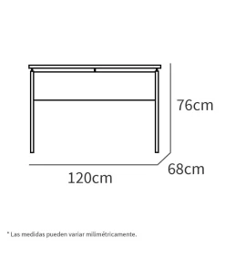 Mesa de oficina Teide en color roble cambrian. 76 cm(alto)120 cm(ancho)78 cm(fondo)