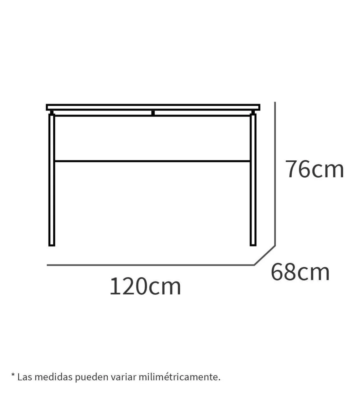 Mesa de oficina Teide en color roble cambrian. 76 cm(alto)120 cm(ancho)78 cm(fondo)