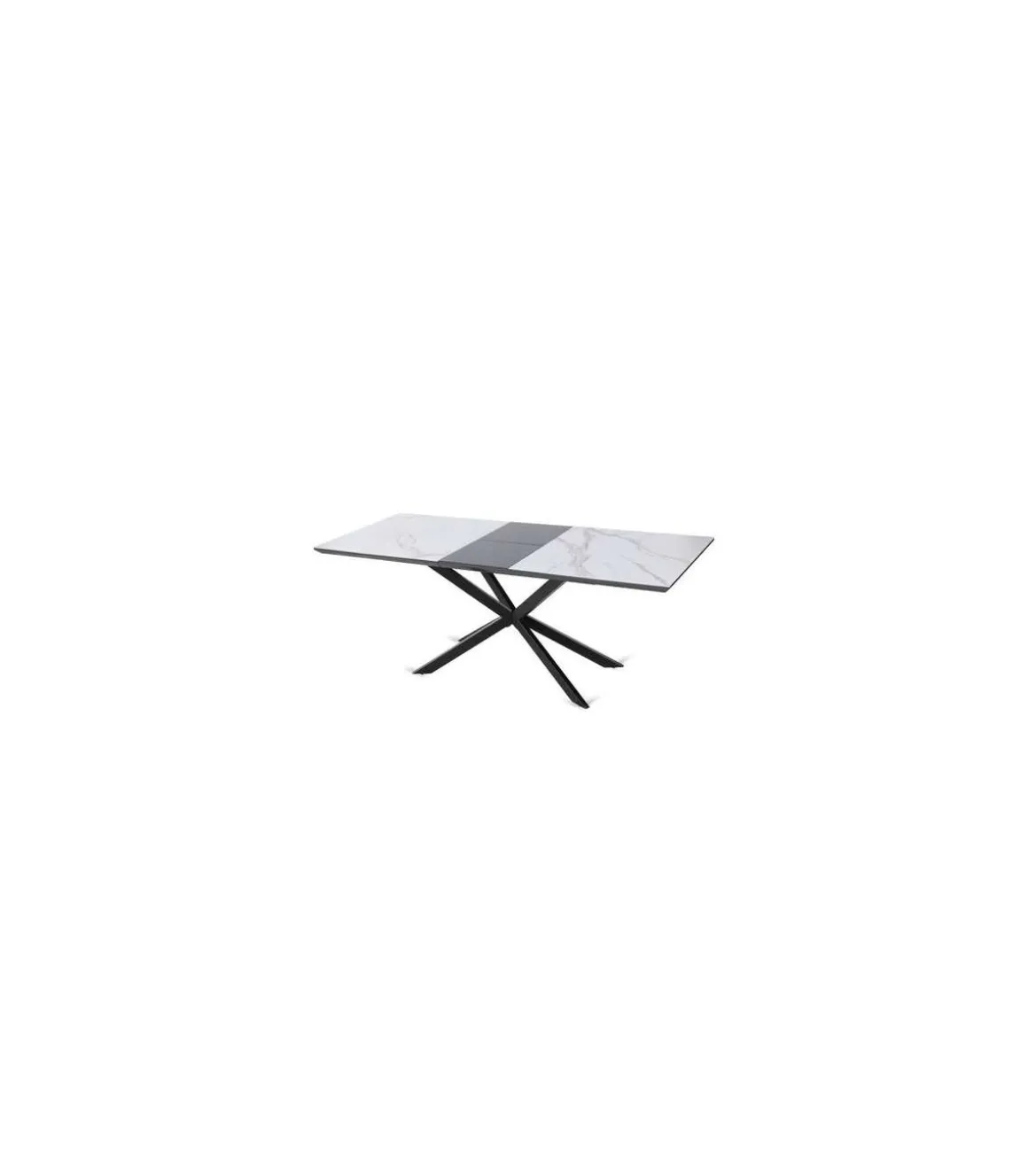 Mesa de salón extensible Hudson acabado cerámico mármol. 160/200cm(ancho) 75cm(altura) 80cm(fondo)
