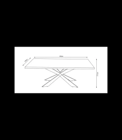 Mesa de salón modelo Hécate acabado olmo. 200cm(ancho) 77.5cm(altura) 100cm(fondo)