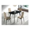 Mesa de Salon Paula cristal negro, 76cm(alto) 120cm(ancho) 80cm(largo)