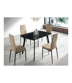 Mesa de Salon Paula cristal negro, 76cm(alto) 120cm(ancho) 80cm(largo)