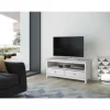 Mesa de television Tabac, pino macizo blanca 48 cm(alto)110 cm(ancho)47 cm(largo)
