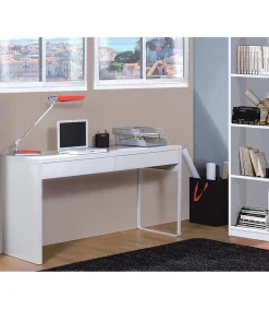 Mesa escritorio reversible 2 cajones Dallas en acabado blanco 138 cm(ancho), 75 cm(alto), 50 cm(fondo)