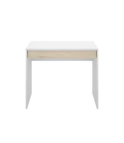 Mesa escritorio Sam con cajón acabado en Blanco y Natural 74.2 cm(alto) x 89.5 cm (ancho) x 49.8 cm (fondo)