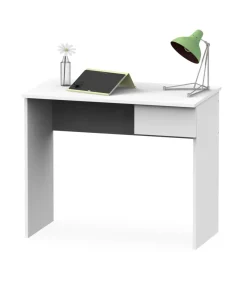 Mesa escritorio Turín con un cajón acabado blanco brillo, 75 cm(alto)90 cm(ancho)50 cm(fondo)