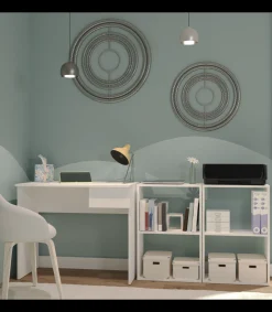 Mesa escritorio Turín con un cajón acabado blanco brillo, 75 cm(alto)90 cm(ancho)50 cm(fondo)