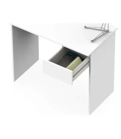 Mesa escritorio Turín con un cajón acabado blanco brillo, 75 cm(alto)90 cm(ancho)50 cm(fondo)