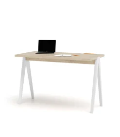 Mesa estudio Mod-635 acabado en color roble combinado con blanco, 60 x 120 x 78 cm (fondo x ancho x alto)