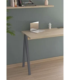 Mesa estudio Mod-635 acabado en color roble combinado con grafito, 60 x 120 x 78 cm (fondo x ancho x alto)