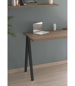 Mesa estudio Mod-635 acabado en color nogal combinado con negro, 60 x 120 x 78 cm (fondo x ancho x alto)