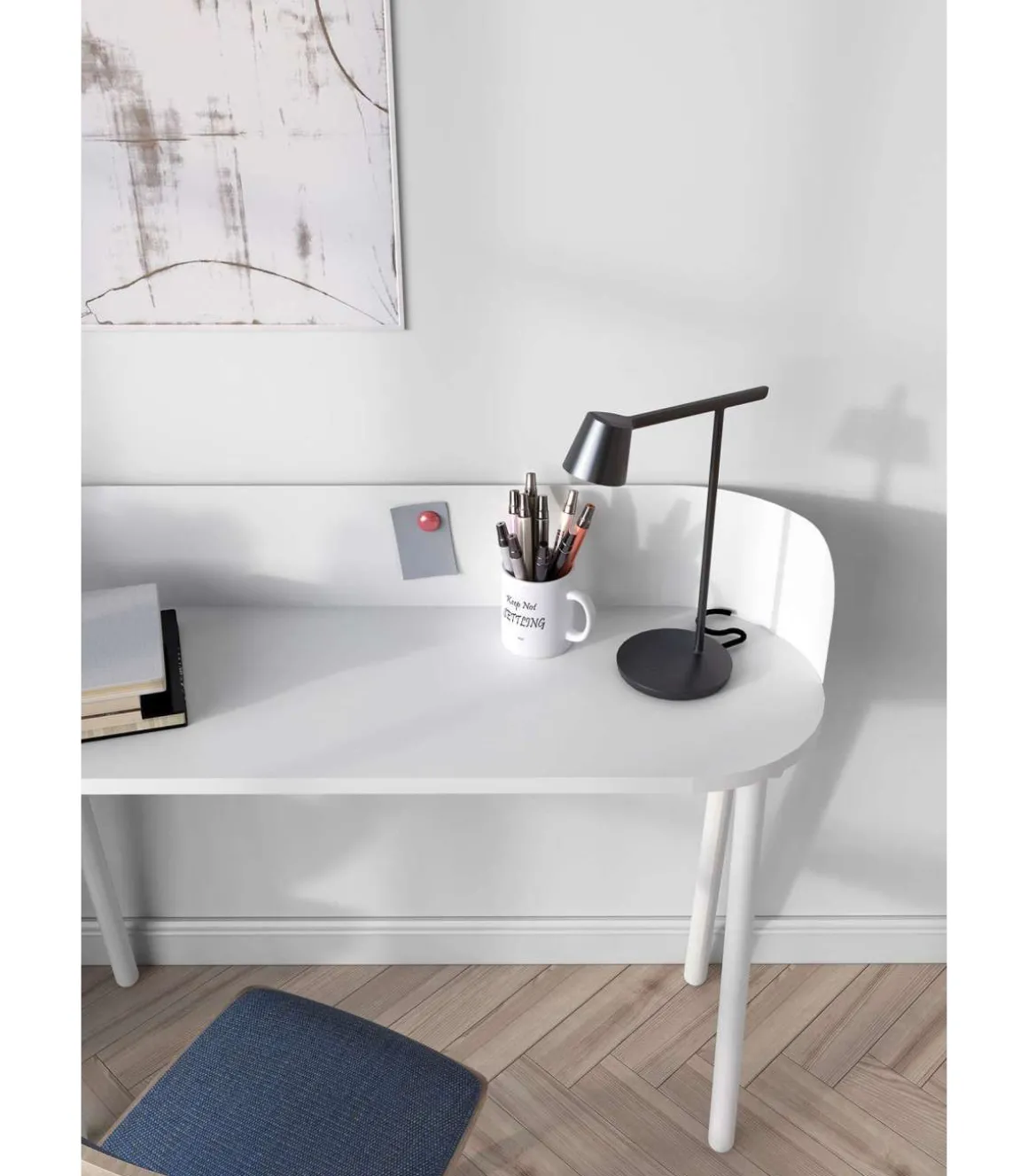 Mesa estudio Mod-634 acabado en color blanco, 40 x 120 x 95 cm (fondo x ancho x alto)