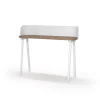 Mesa estudio Mod-634 acabado en color nogal/blanco, 40 x 120 x 95 cm (fondo x ancho x alto)