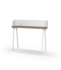 Mesa estudio Mod-634 acabado en color nogal/blanco, 40 x 120 x 95 cm (fondo x ancho x alto)