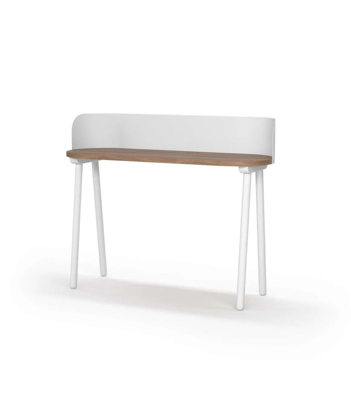 Mesa estudio Mod-634 acabado en color nogal/blanco, 40 x 120 x 95 cm (fondo x ancho x alto)