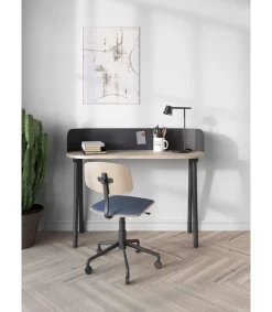 Mesa estudio Mod-634 acabado en color roble/grafito, 40 x 120 x 95 cm (fondo x ancho x alto)