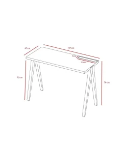 Mesa estudio Mod-629 acabado grafito/blanco, 47x 107 x 78 cm (fondo x ancho x alto)