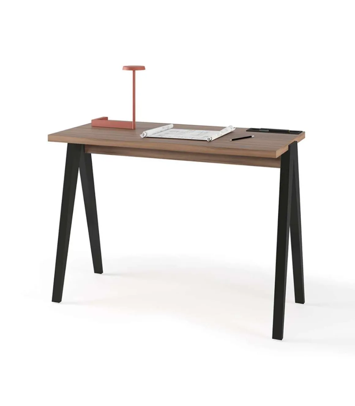 Mesa estudio Mod-629 acabado nogal/negro, 47x 107 x 78 cm (fondo x ancho x alto)