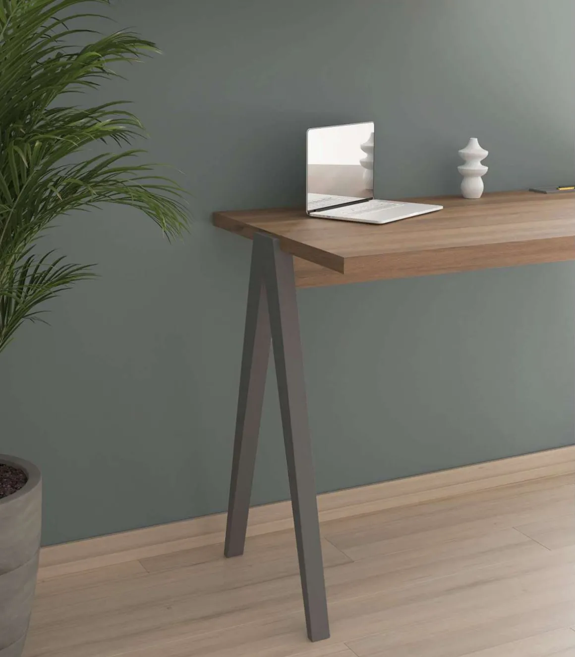 Mesa estudio Mod-629 acabado nogal/gris, 47x 107 x 78 cm (fondo x ancho x alto)
