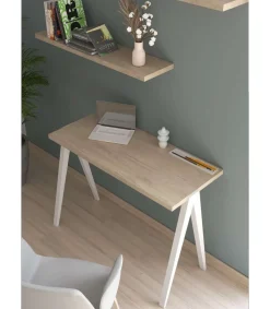 Mesa estudio Mod-629 acabado roble/blanco, 47x 107 x 78 cm (fondo x ancho x alto)
