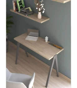 Mesa estudio Mod-629 acabado roble/gris, 47x 107 x 78 cm (fondo x ancho x alto)
