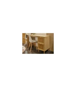 Mesa estudio modelo Decor acabado pino/rattan, 120cm(ancho) 48cm(fondo) 75cm(alto)