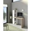Mesa estudio Mod-Gandia acabado roble/blanco, 52 x 133 x 149 cm (fondo x ancho x alto)