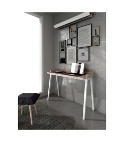 Mesa estudio Mod-Nairobi acabado roble blanco, 47 x 110 x 81 cm (fondo x ancho x alto)