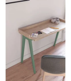 Mesa estudio Mod-Nairobi acabado roble/verde, 47 x 110 x 81 cm (fondo x ancho x alto)