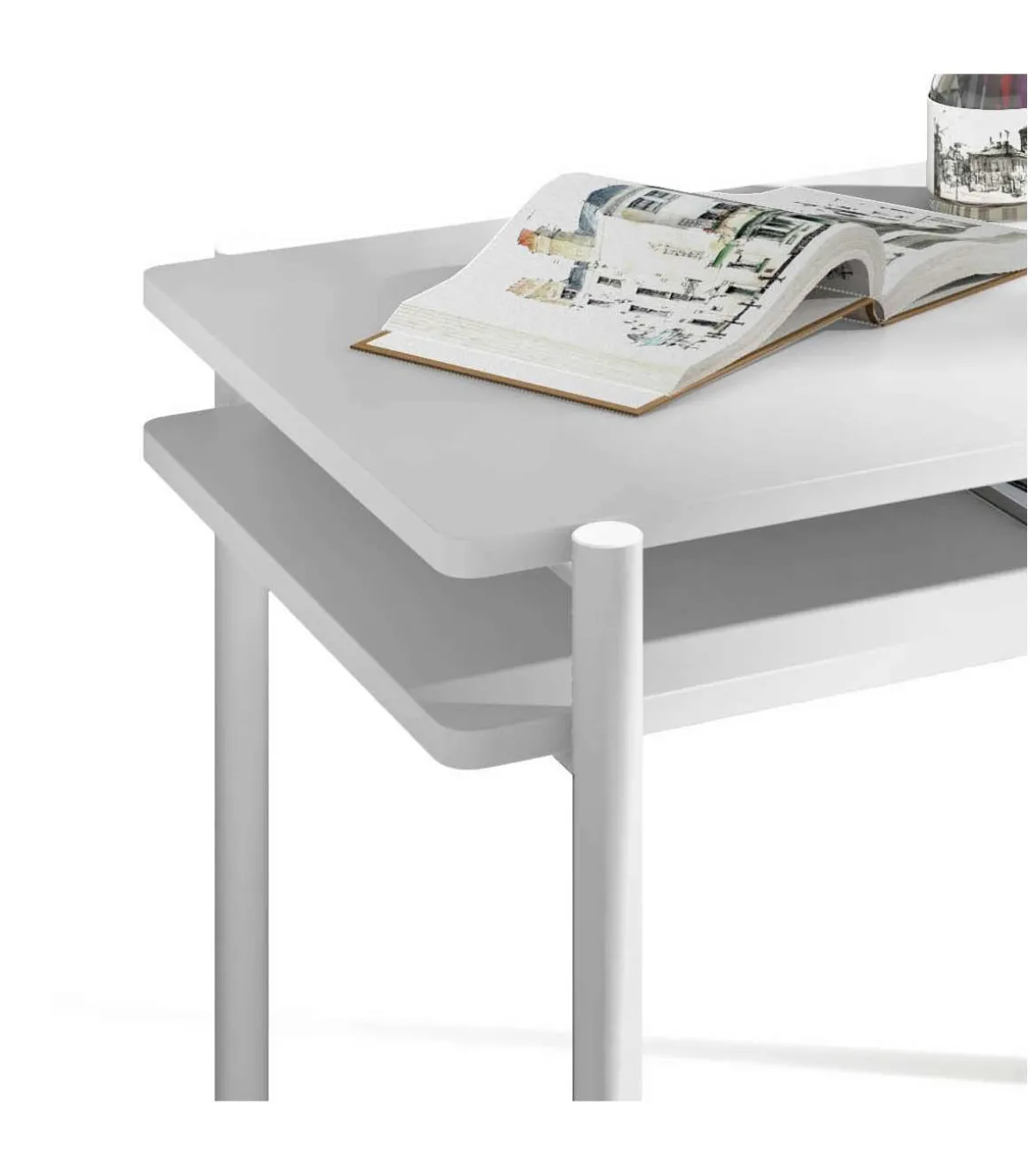 Mesa estudio Mod-Rio acabado blanco, 54 x 100 x 77 cm (fondo x ancho x alto)