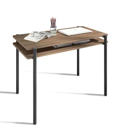 Mesa estudio Mod-Rio acabado nogal/grafito, 54 x 100 x 77 cm (fondo x ancho x alto)