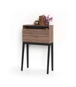 Mesa estudio para colgar Mod-630 acabado nogal, 39 x 75 x 117 cm (fondo x ancho x alto)