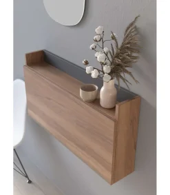 Mesa estudio para colgar Mod-Murillo acabado nogal/grafito, 15/46 x 80 x 42 cm (fondo x ancho x alto)