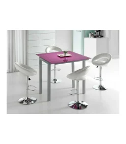 Mesa extensible alta Laia acabado cristal morado, 95 (alto) x 95 (largo) x 55/95 ancho