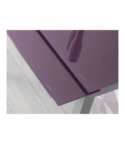 Mesa extensible alta Laia acabado cristal morado, 95 (alto) x 95 (largo) x 55/95 ancho