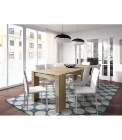 Mesa extensible con cinco posiciones acabado roble, 51/97.5/144/190.5/237cm (ancho) 78cm (alto) 90cm (fondo).