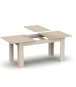 Mesa extensible Kia para salón, cocina acabado roble aurora, 77cm(alto) 140/195cm(ancho) 80cm(largo)