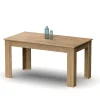 Mesa extensible Kia para salón, cocina acabado roble gold, 77cm(alto) 140/195cm(ancho) 80cm(largo)