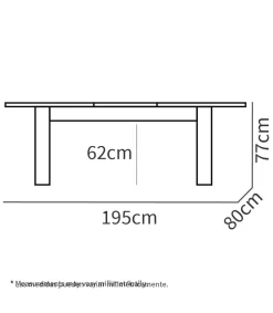 Mesa extensible Kia para salón, cocina acabado roble gold/imitación al marmol, 77cm(alto) 140/195cm(ancho) 80cm(largo)