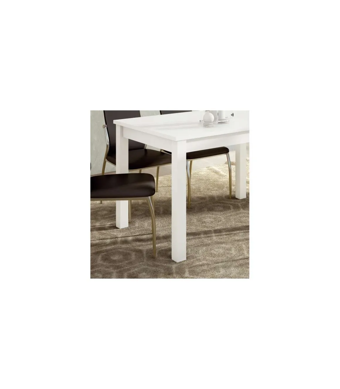 Mesa extensible Padul en blanco. 120/160 x 80 cm x 76 cm