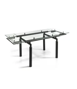 Mesa extensible rectangular sobre de vidrio Camelia, 140/200 x 90 x 76 cm (largo x ancho x alto)