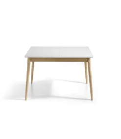Mesa extensible rectangular Carmela acabado blanco, 120/160 x 80 x 76 cm (largo x ancho x alto)