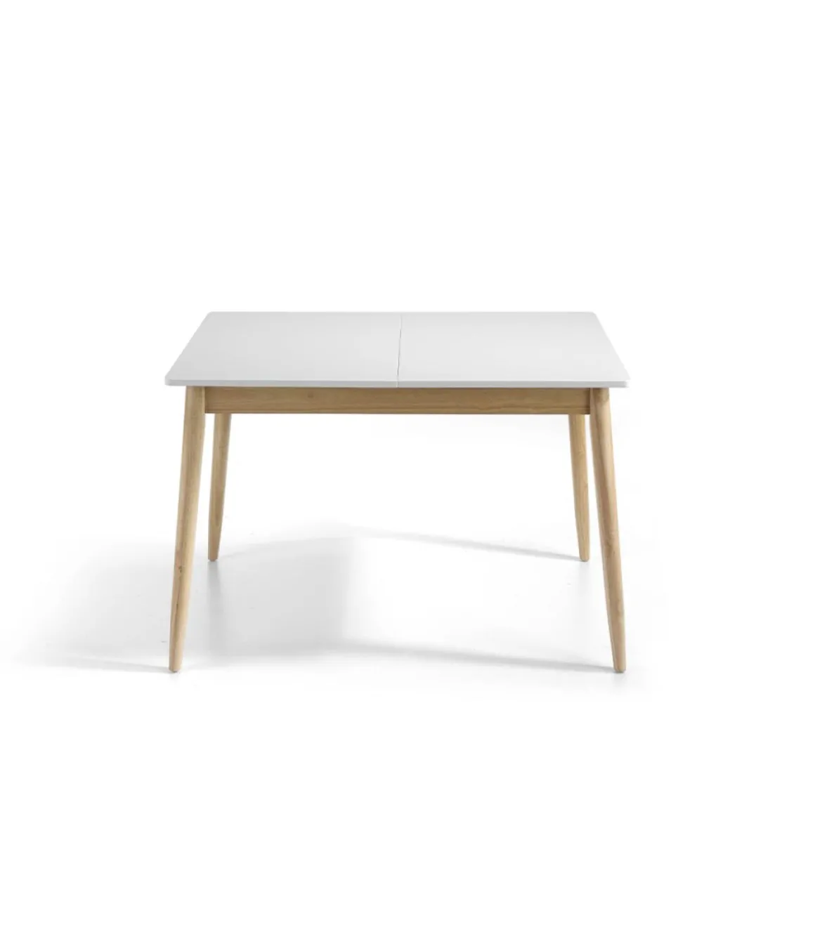 Mesa extensible rectangular Carmela acabado blanco, 120/160 x 80 x 76 cm (largo x ancho x alto)