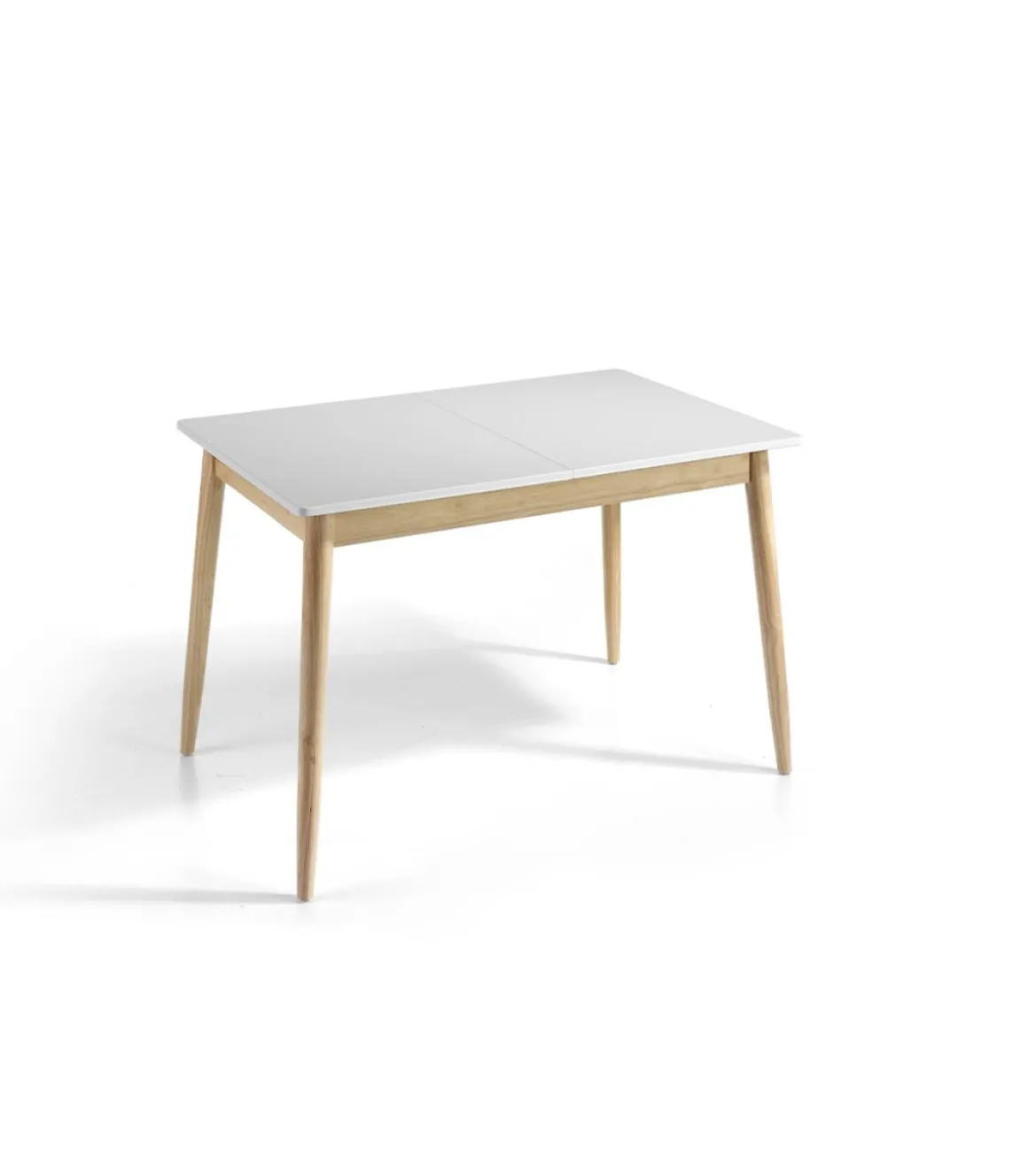 Mesa extensible rectangular Carmela acabado blanco, 120/160 x 80 x 76 cm (largo x ancho x alto)