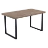 Mesa extensible STEVE Roble Honey/Negro 76 cm(alto)140-180 cm(ancho)80 cm(largo)