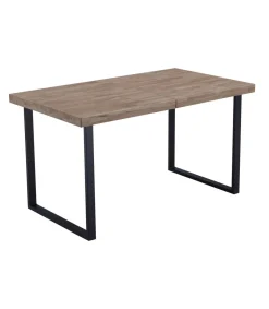 Mesa extensible STEVE Roble Honey/Negro 76 cm(alto)140-180 cm(ancho)80 cm(largo)