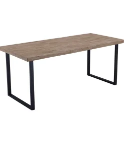 Mesa extensible STEVE Roble Honey/Negro 76 cm(alto)140-180 cm(ancho)80 cm(largo)