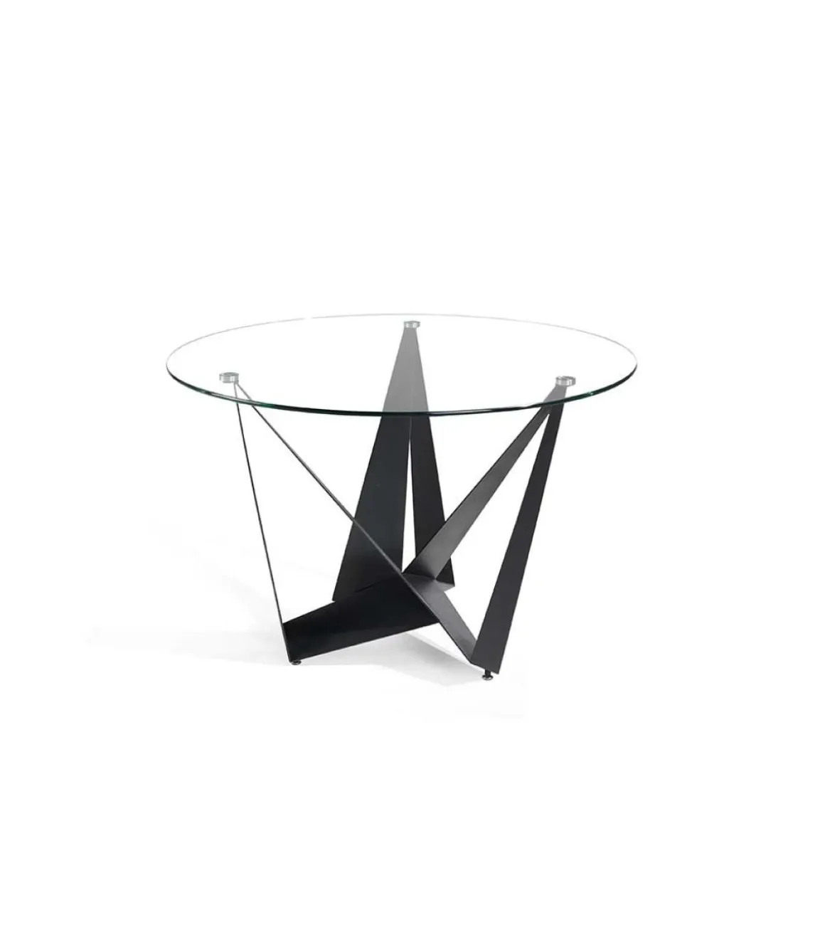 Mesa fija circular de vidrio templado Andrea, 120 x 76 cm (diámetro x alto)